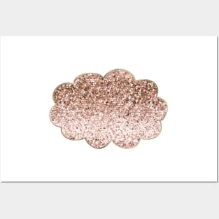 Cloud - rose gold glitter Posters and Art